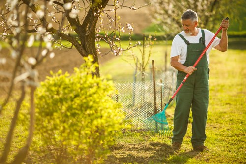 Inspector reviewing garden work during a complaints investigation